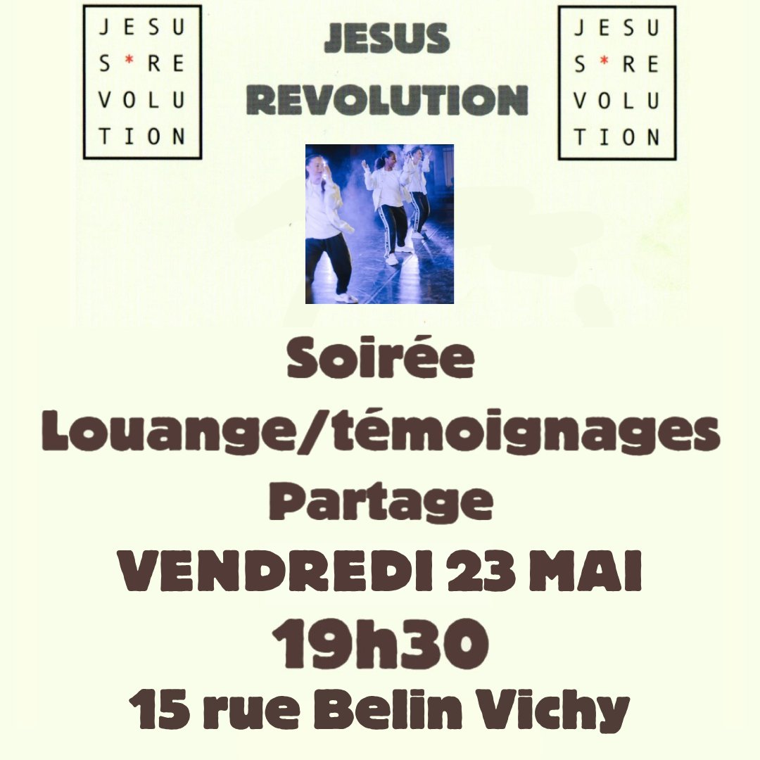 Soirée louange et témoignages avec Jesus Revolution à Vichy